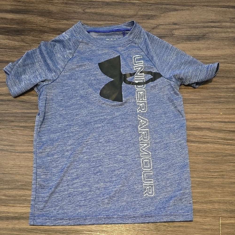 Boys Under Armour Blue T-Shirt with Logo